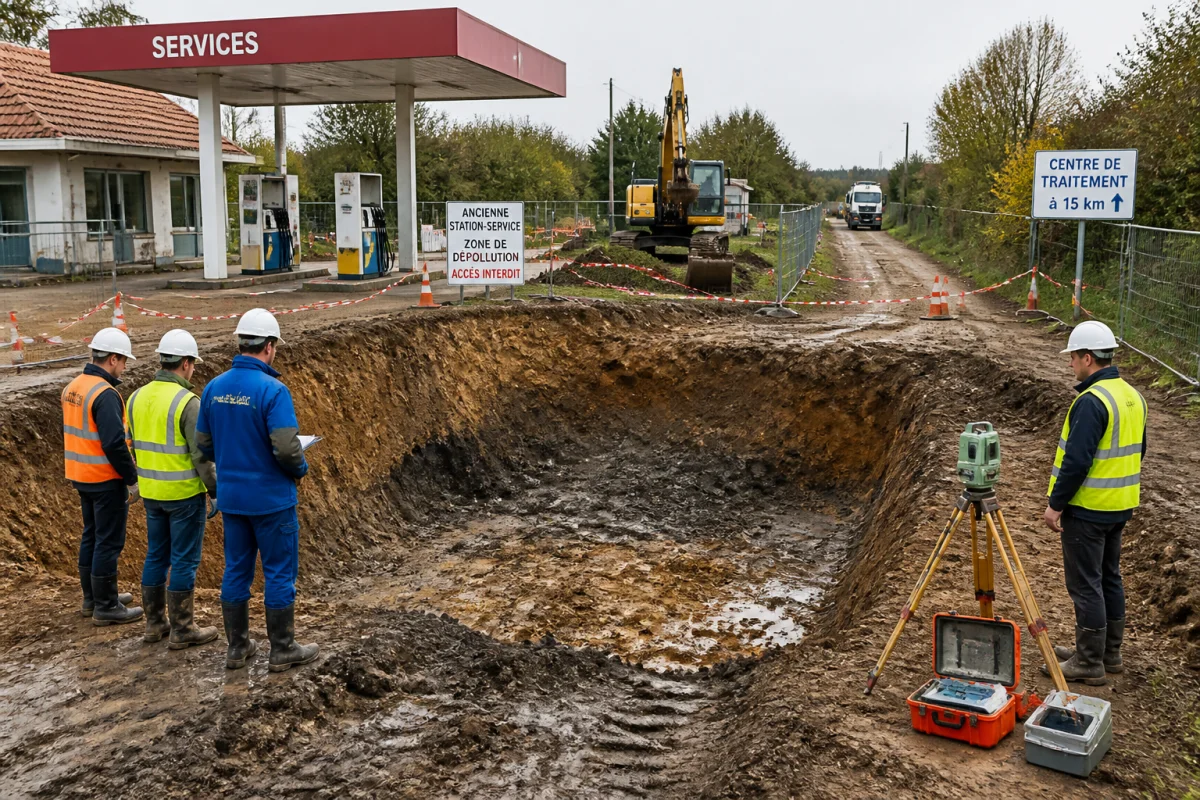 cout dépollution station service
