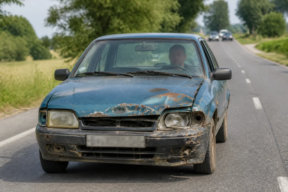 voiture épave roulante