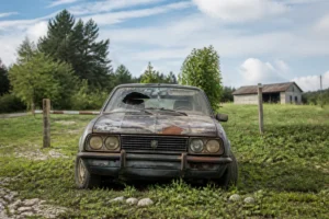 épave voiture abandonnée