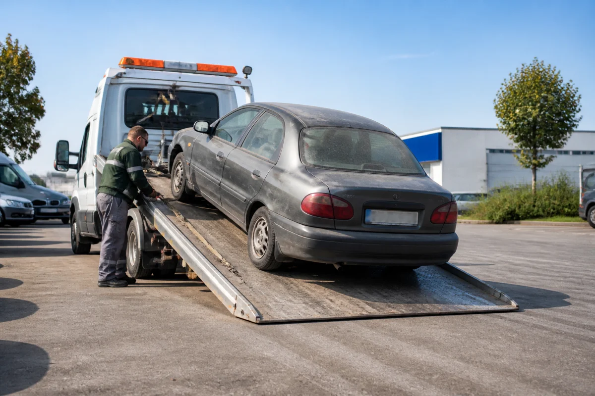 Enlèvement d'une voiture hors d'usage